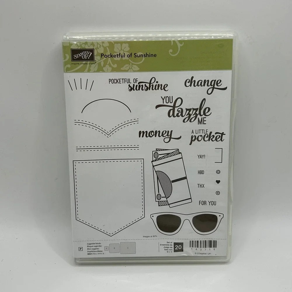 Stampin Up Pocketful of Sunshine Stamp Set 143719 & Pocket Framelits Dies 143750